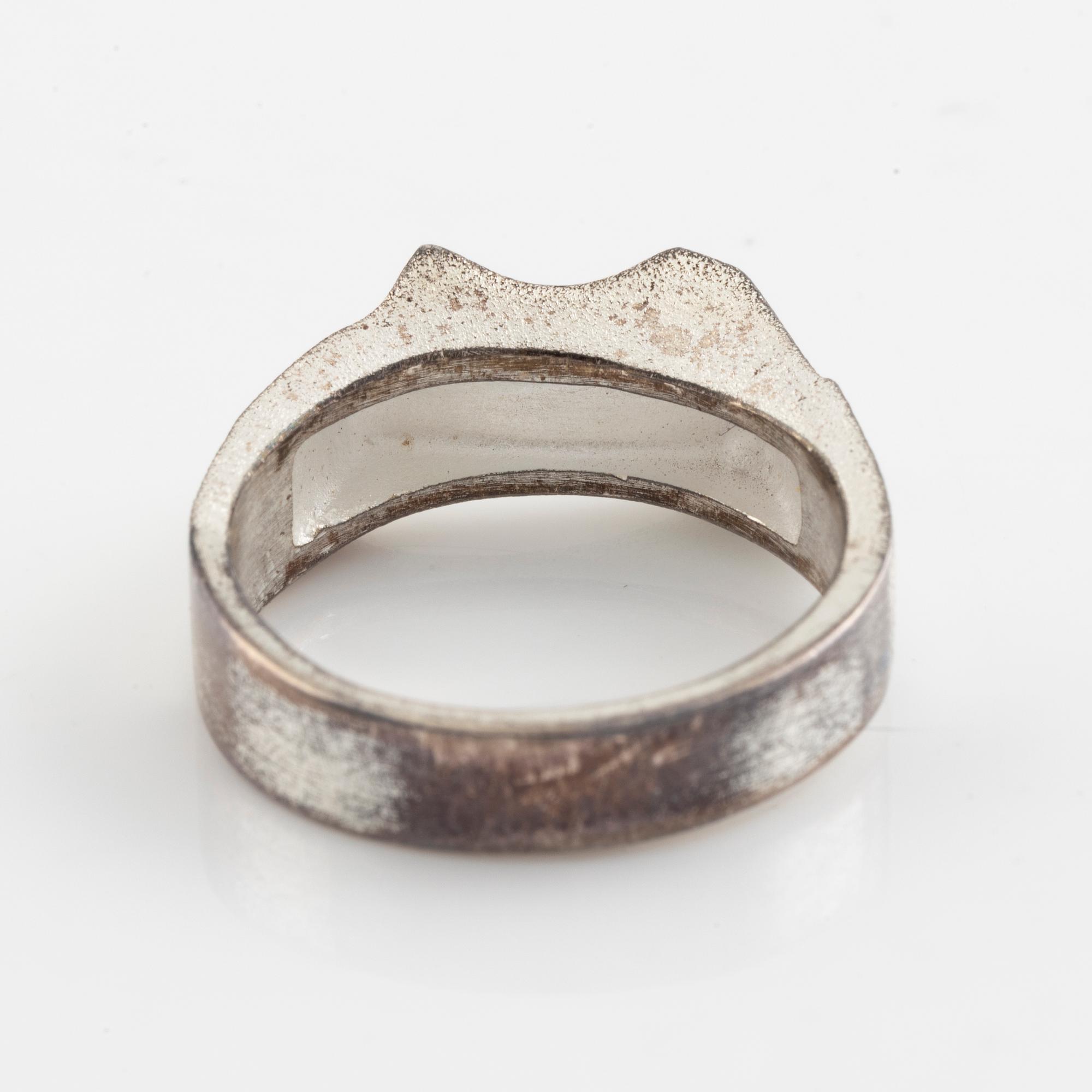 Lapponia, two sterling silver rings and tie ping.