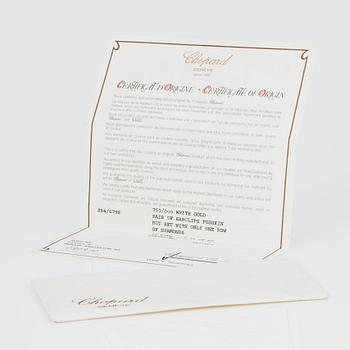 A pair of Chopard diamond, 2.90 cts in total, earrings. Certificate of origin.