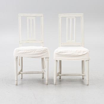 Six Gustavian chairs, late 18th century.