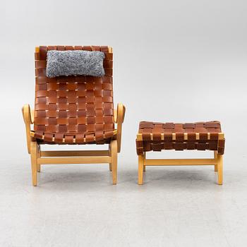 Bruno Mathsson, a 'Pernilla' easy chair with foot stool, Dux.