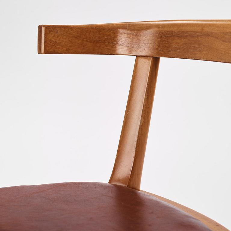 Gunnar Asplund, a set of eight mahogany chairs, Svenska Möbelfabrikerna, Bodafors, ca 1934-35, for the Bredenberg Department Store.