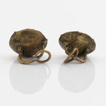 Pink paste stone earrings, 1700's.