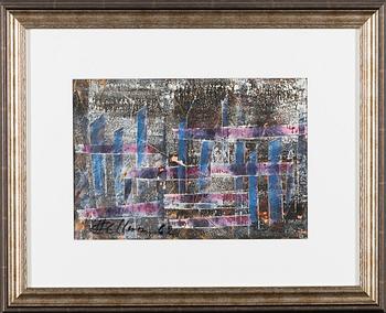 ERKKI HELLMAN, mixed media, signed an dated 62.