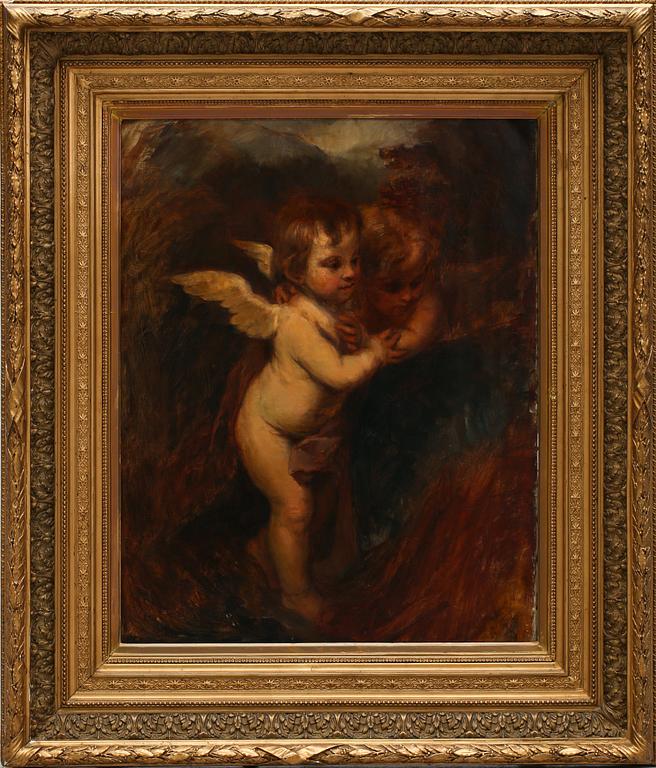 OKÄND KONSTNÄR, olja på duk, osignerad, 1800-talets slut.