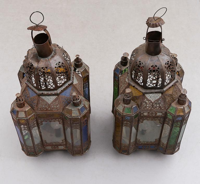 LYKTOR, 1 par, plåt, Marocko, 1900-tal.