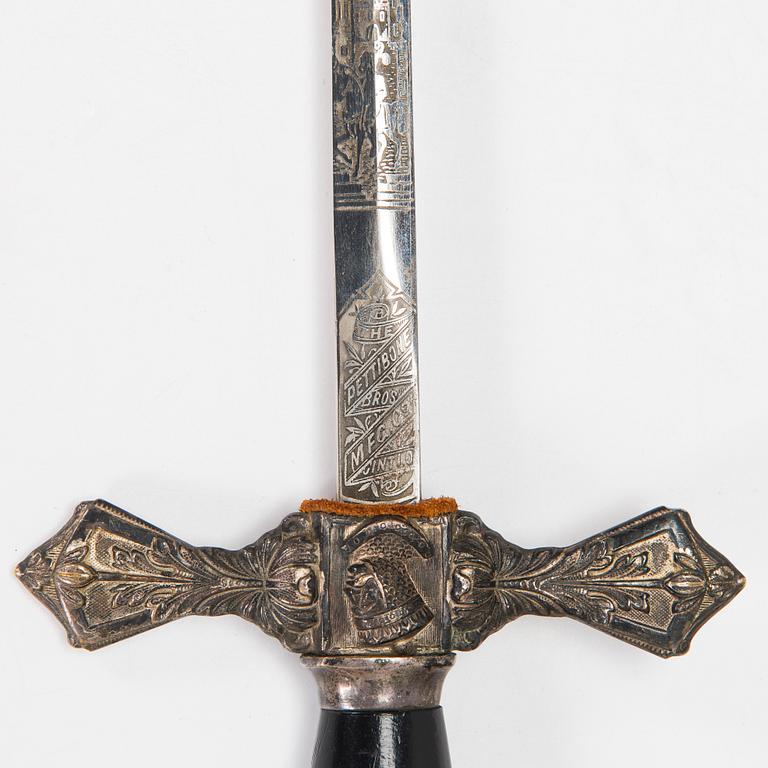Knights of the Table sword, possibly American, circa 1910.