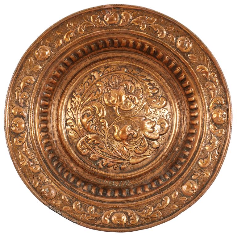 A Baroque copper plate.
