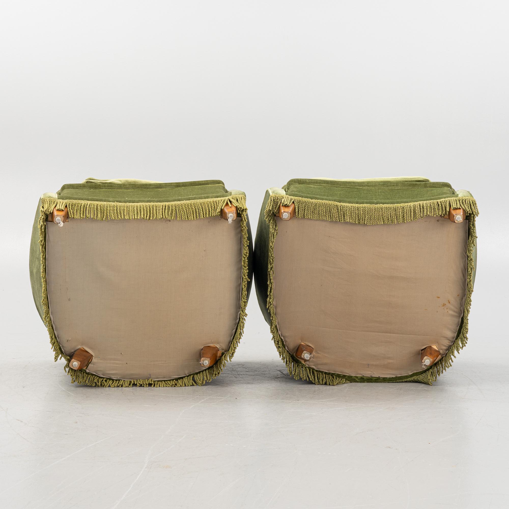 A pair of lounge chairs ,mid 20th century.