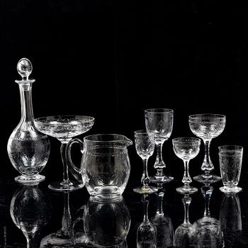 Fritz Kallenberg, a 70-piece glass service, "Mac Guirlang", Kosta, Sweden.