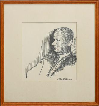 OLA BILLGREN, tuschteckning, sign.