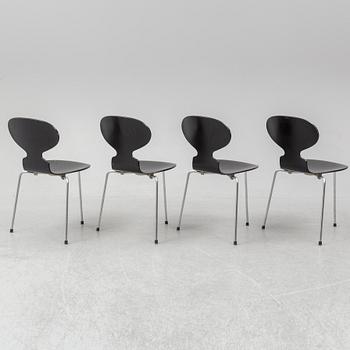 ARNE JACOBSEN, stolar, 4 st, "Myran", Fritz Hansen, Danmark, 1971.