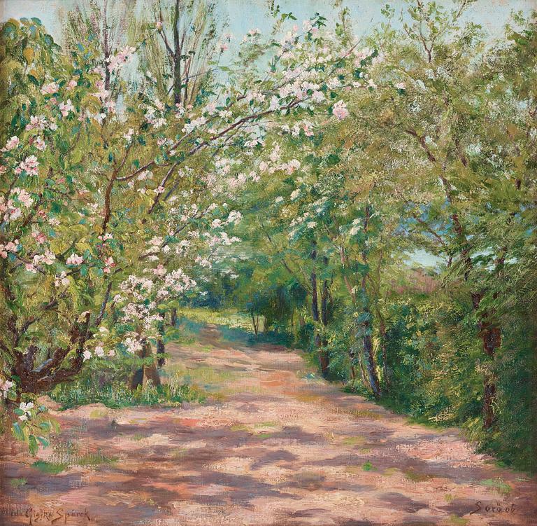 Ida Gisiko-Spärck, Vårlandskap med blommande träd.