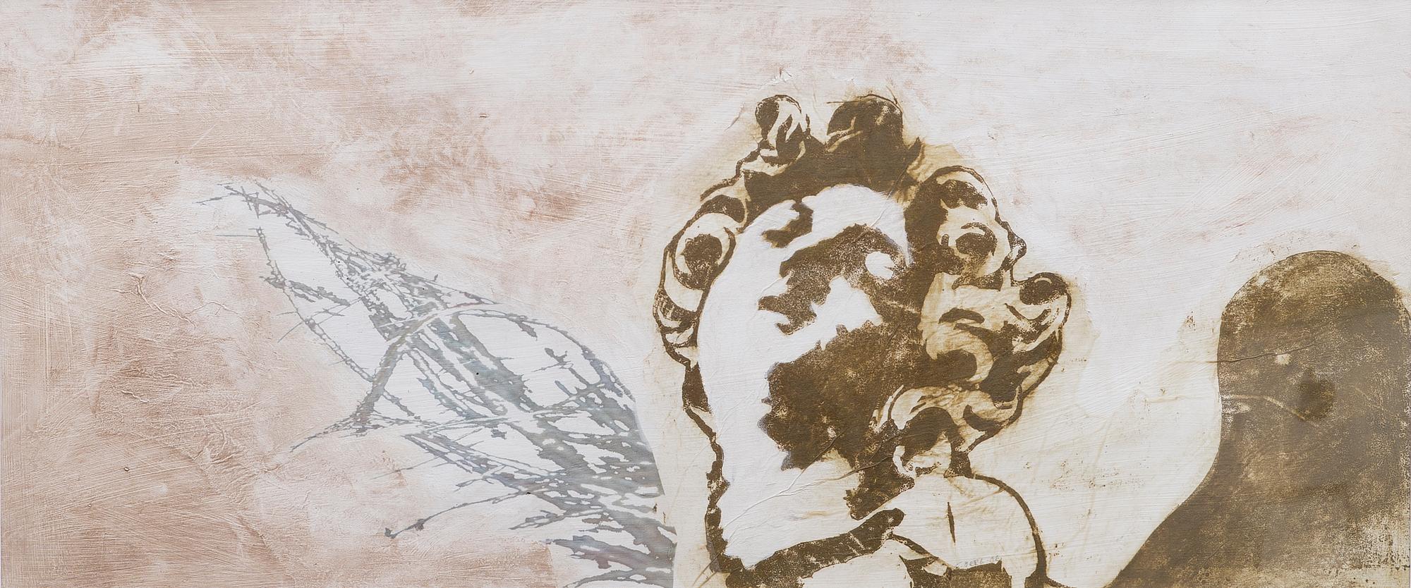 CARITA BERG, sekatekniikka, signeerattu ja päivätty -06, myös a tergo.