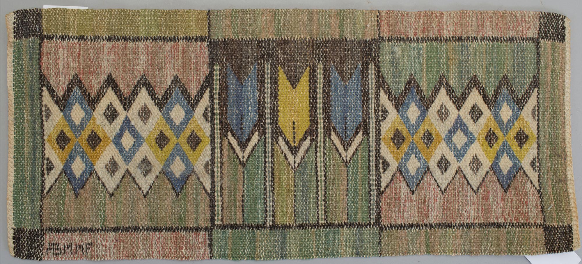 VÄVNAD "Crocus". 59 x 25. Signerad AB MMF (AB Märta Måås-Fjetterström).