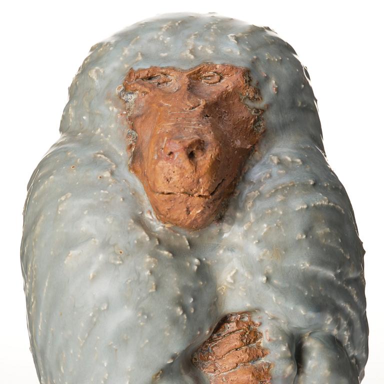 Michael Schilkin, a stoneware sculpture of a monkey, Arabia, Finland, probably 1940s.