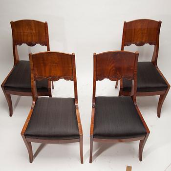 TUOLEJA, 4 kpl, biedermeier, 1800-luvun puoliväli.