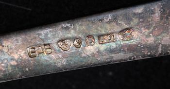 MATSKEDAR, 6 st, silver, GAB samt okända stämplar. 1900-tal.