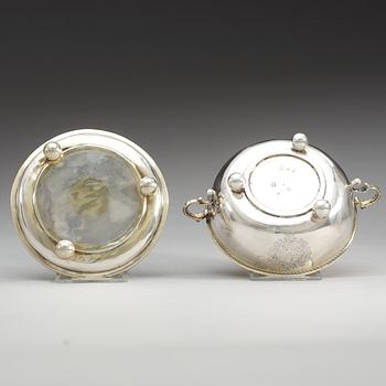 BRÄNNVINSSKÅL med LOCK, av Herman Hermansson, Göteborg 1707. Barock.