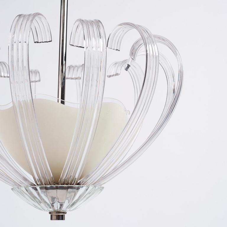 Sven Palmqvist, a ceiling lamp, Orrefors, Sweden, 1940s.