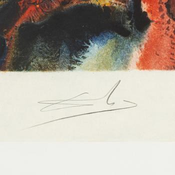 Salvador Dalí, lithograph in colours,1970, signed N/Z.