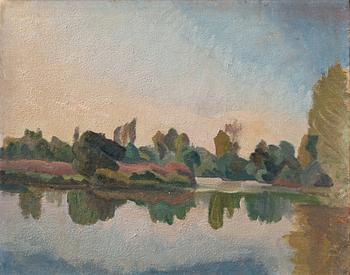 423. Ivan Aguéli, "Flodlandskap" (River landscape) / "Flodlandskap vid Loire" (River landscape by the Loire).