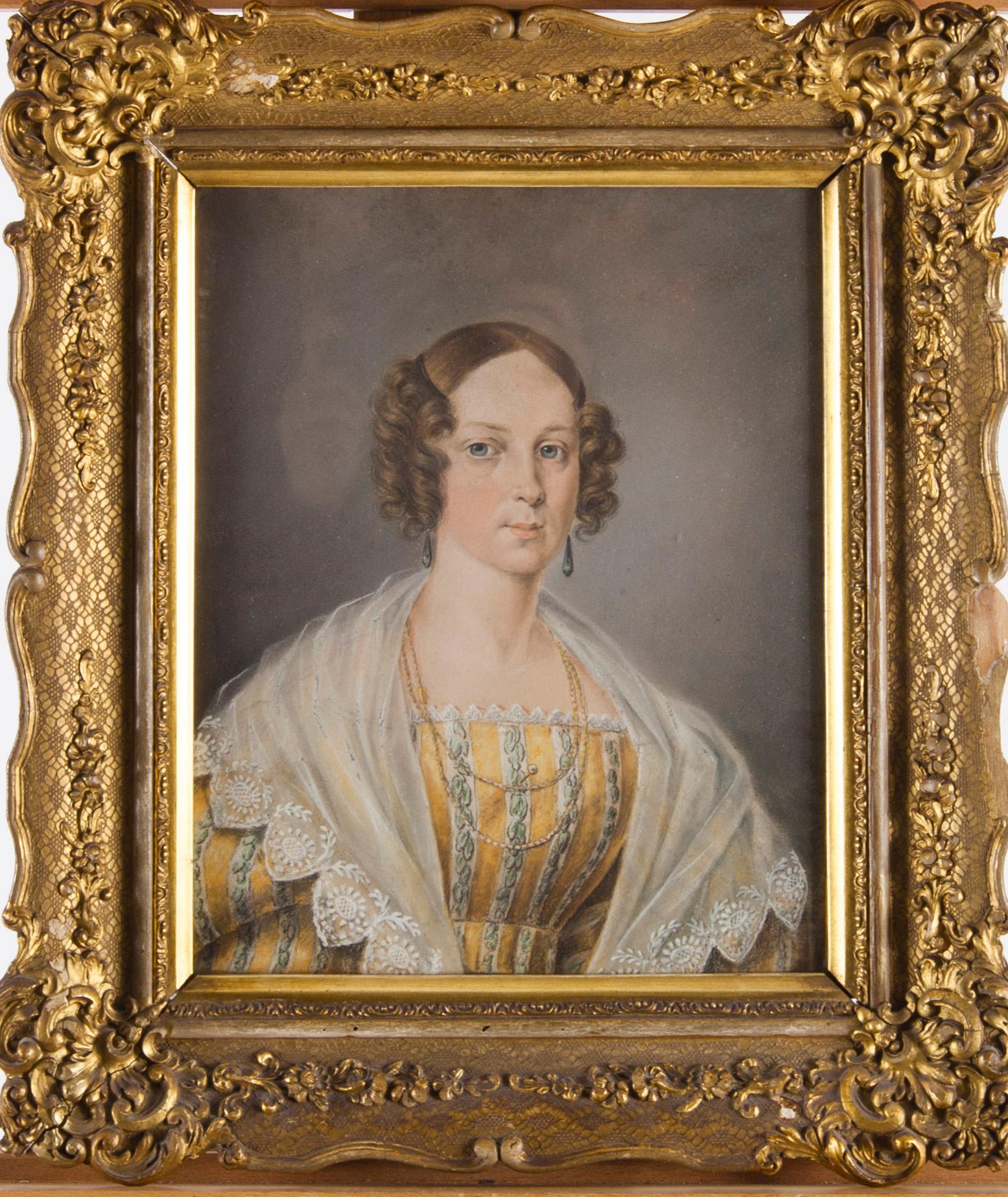 OKÄND KONSTNÄR, pastell, osignerad, ca 1830-tal.