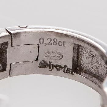 Korvakorut, briljanttihiotut timantit, 14K valkokultaa.