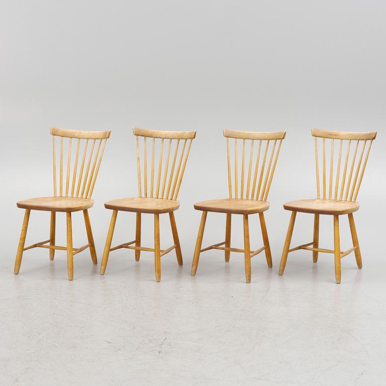 Carl Malmsten, chairs, 4 pcs, 'Lilla Åland', second half of the 20th century.