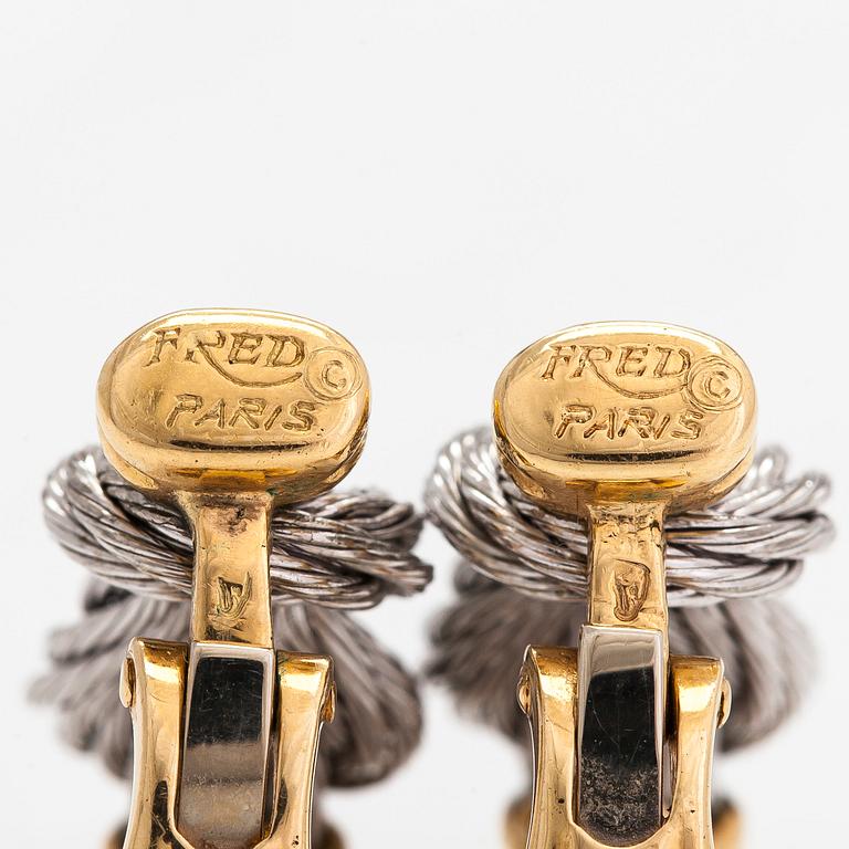 Örhängen, "Force 10", 18K guld och stål. Fred, Paris 1980-tal.