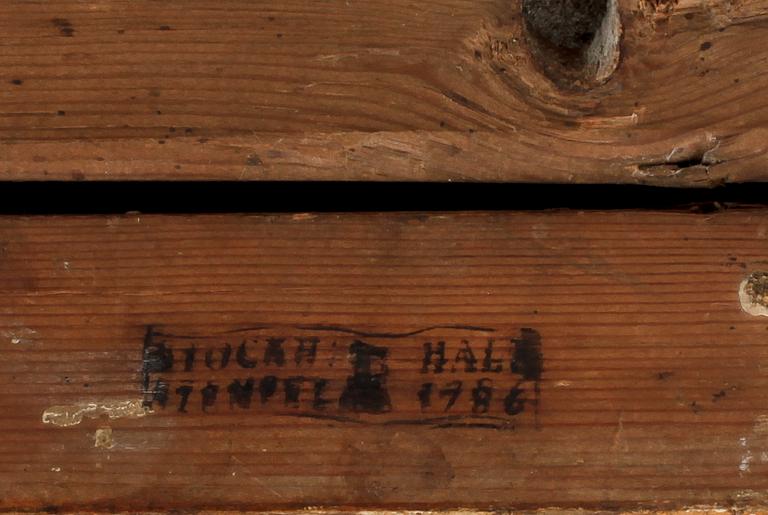 SPEGEL, Gustaviansk, Stockholms hallstämpel 1786.