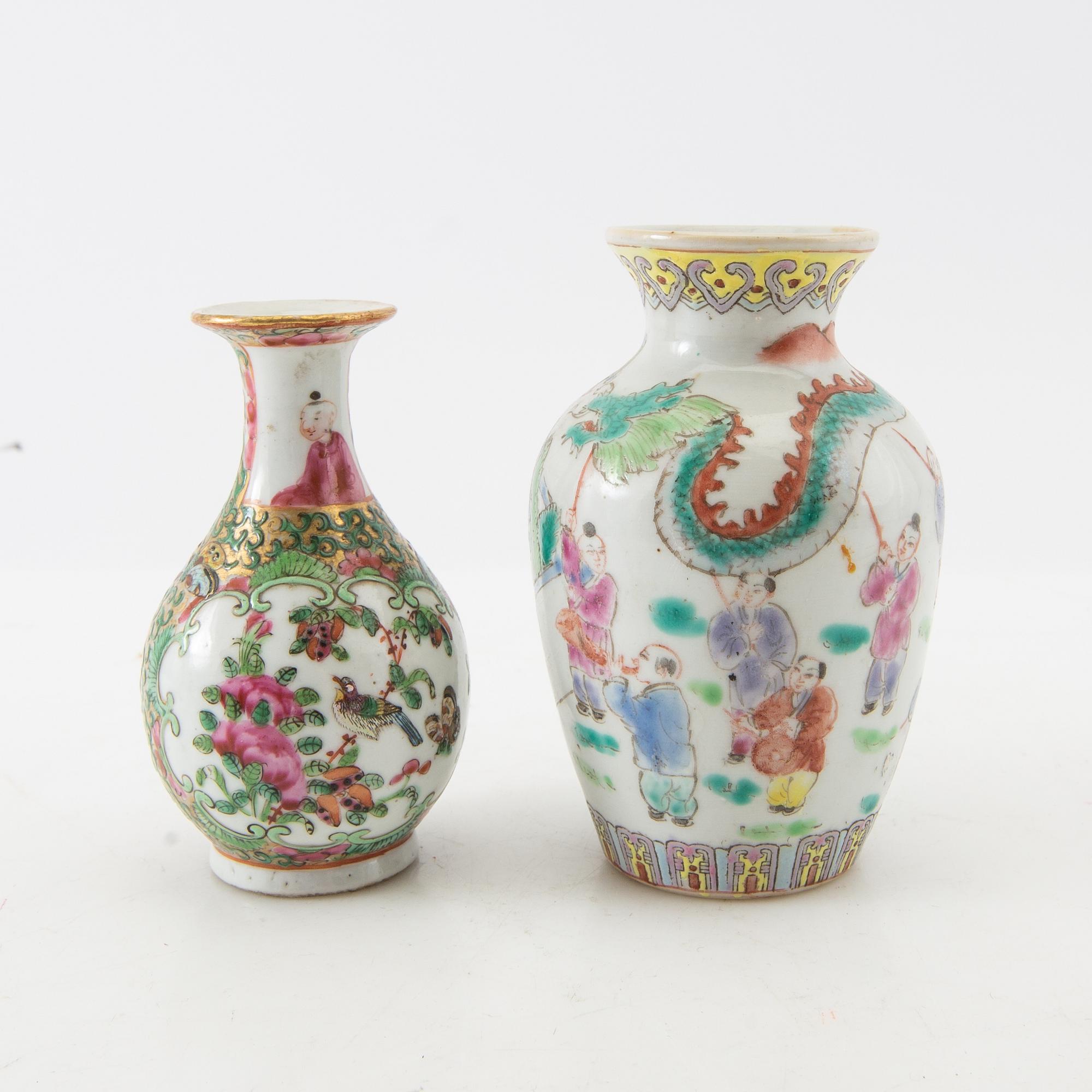 Vaser/Urnor 7 st Kina 18-1900-tal porslin.