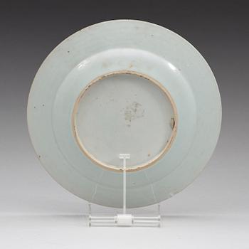 A famille rose 'European Subject' dish, Qing dynasty, Qianlong (1736-95).