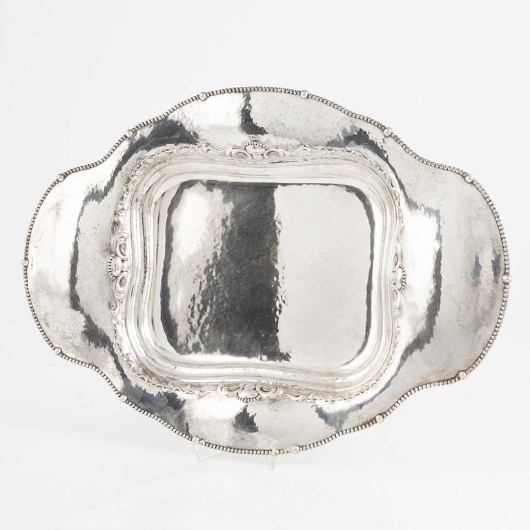 David Andersen, a silver tray , Norway, Swedish import marks, Stockholm 1927.