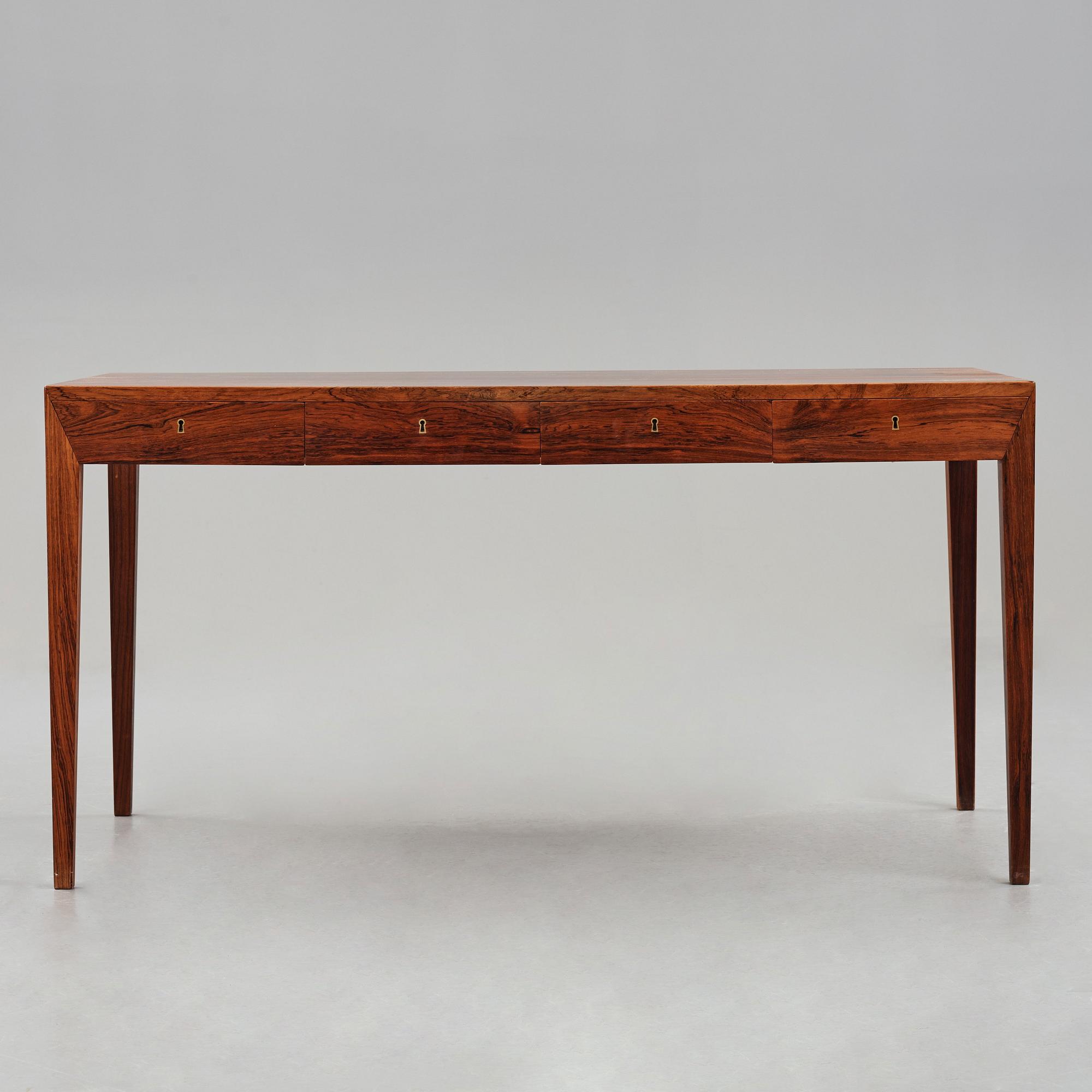 Severin Hansen, a 1950'-60's palisander desk, Haslev Møbelfabrik, Denmark.