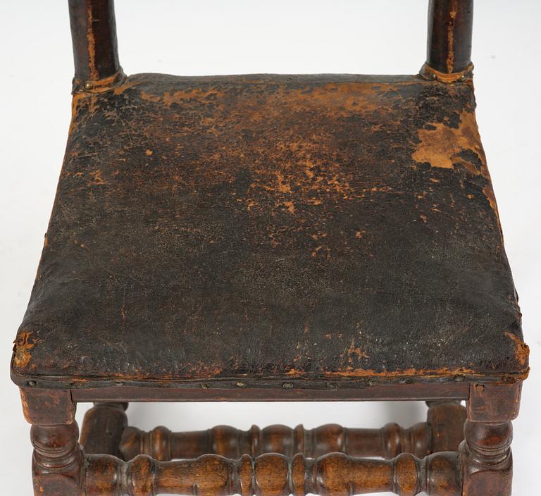 A Swedish baroque chair, late 17th century.