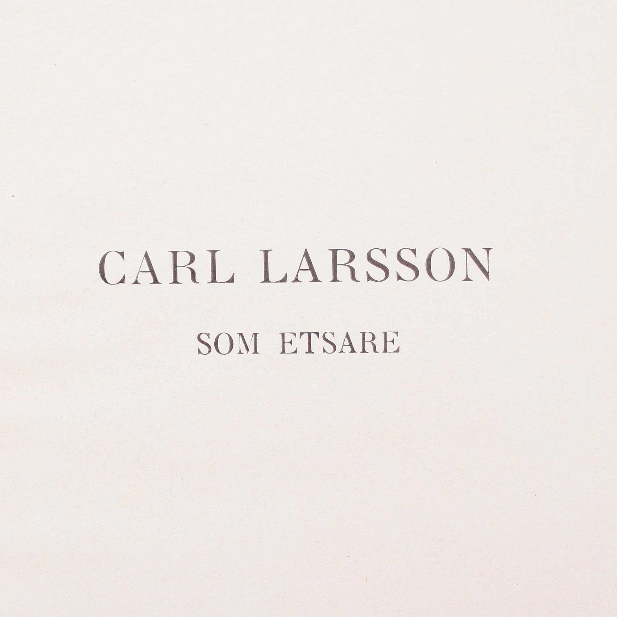 BOK: Carl Larsson som Etsare, Axel L Romdahl, SAKF 1913, med originaletsning.