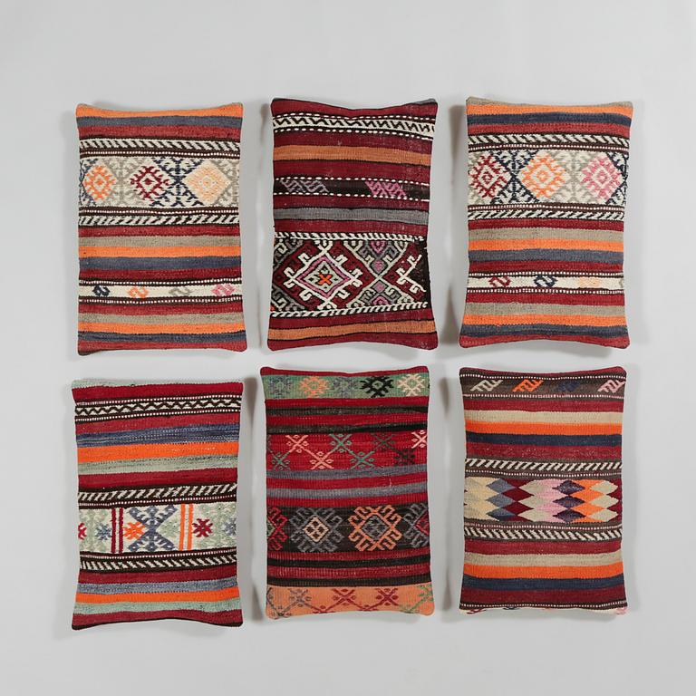 Six kelim pillows.