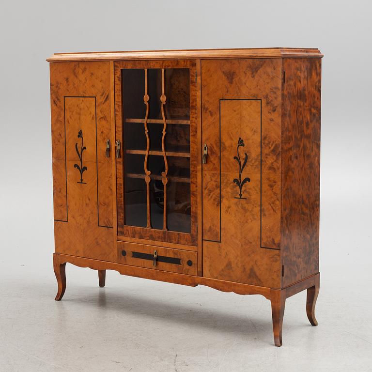 A birch wood veneered cabinet, 1920s.