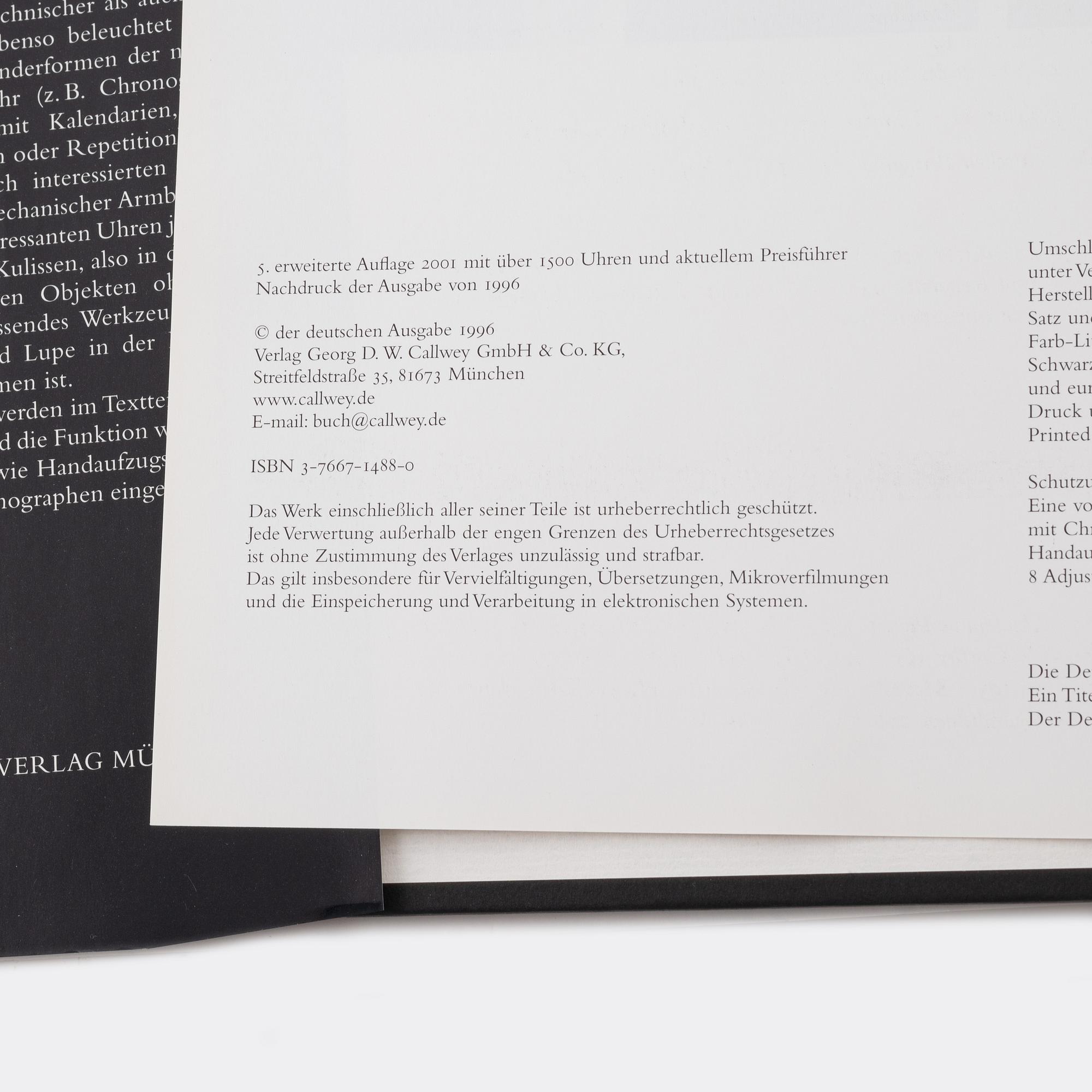 Watch books, Armbanduhren: 100 Jahre Entwicklungsgeschichte, Patek Philippe: Complicated Wrist Watches.