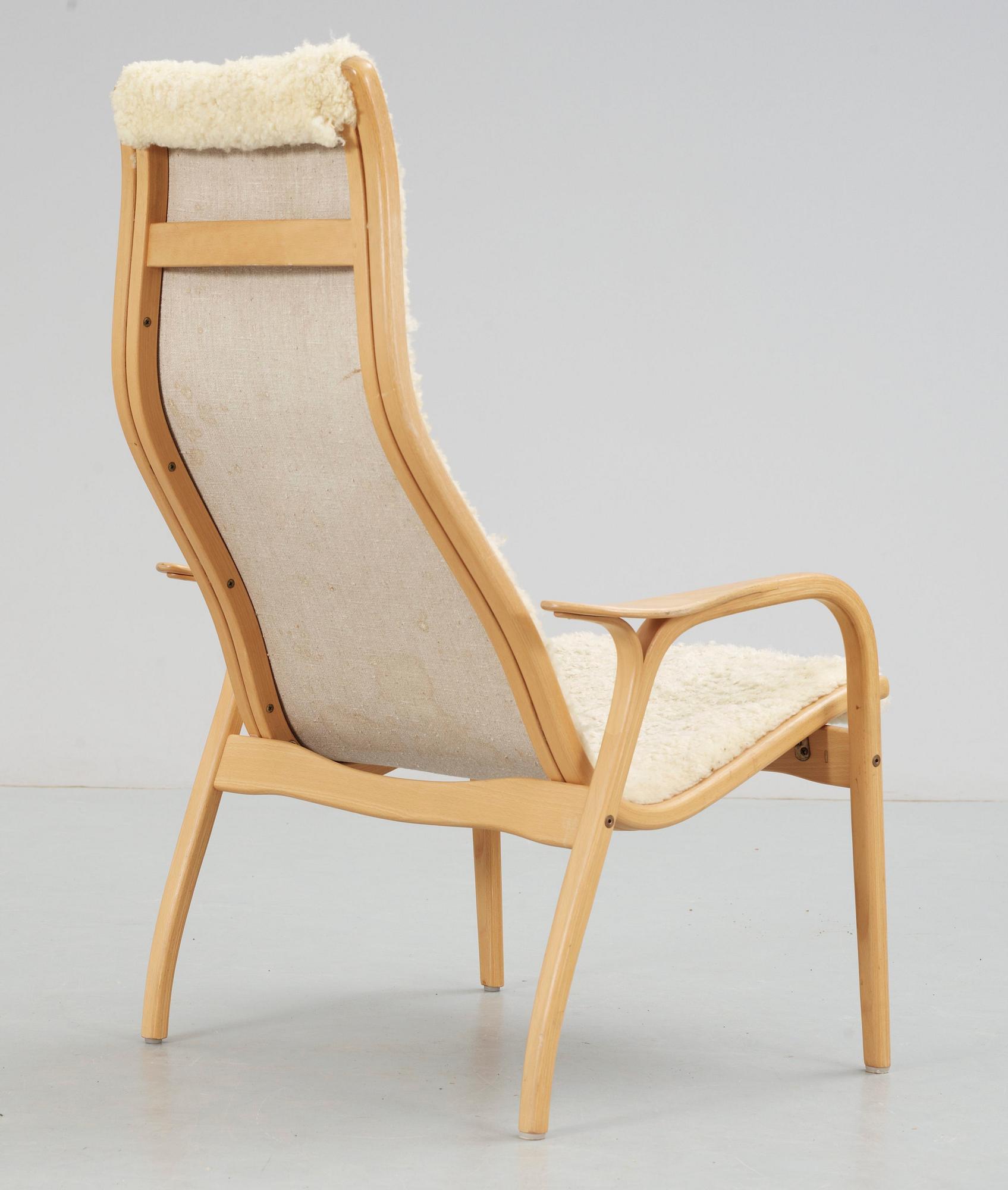 FÅTÖLJ, "Lamino". Design Yngve Ekström för Swedese. Brännmärkt.