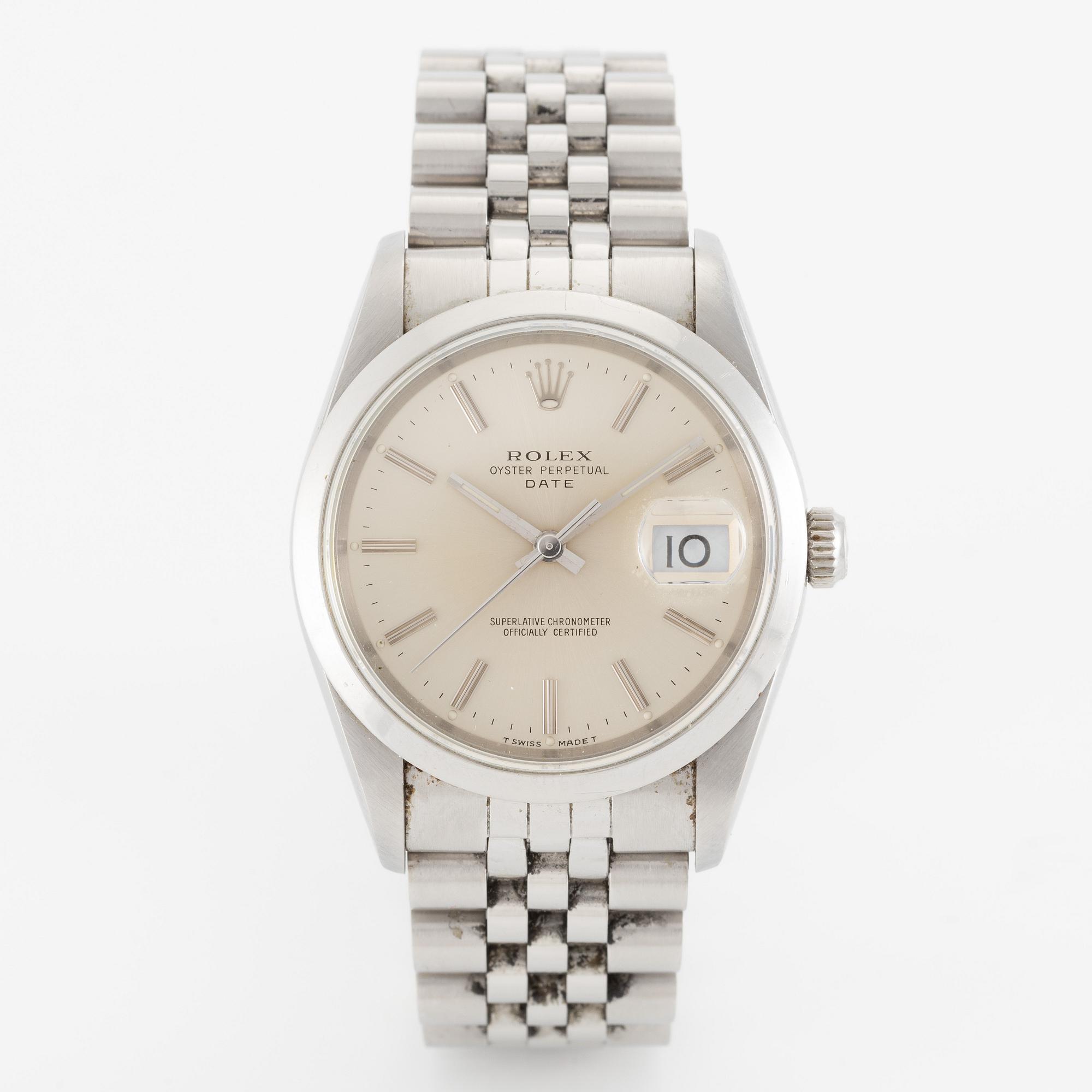 Rolex, Oyster Perpetual, Date, wristwatch, 34 mm.