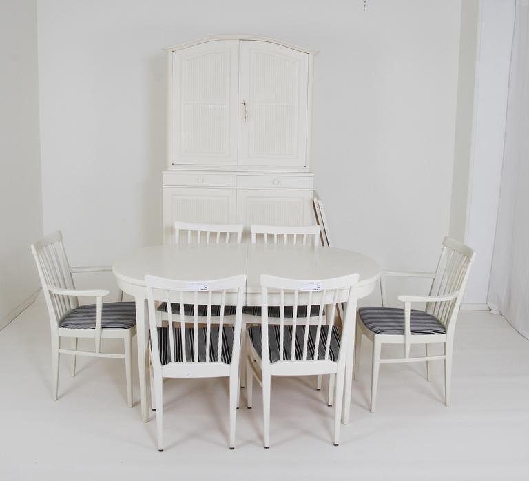 MATSALSMÖBLEMANG, 8 delar, "Herrgården", Carl Malmsten för Åfors resp Bodafors.