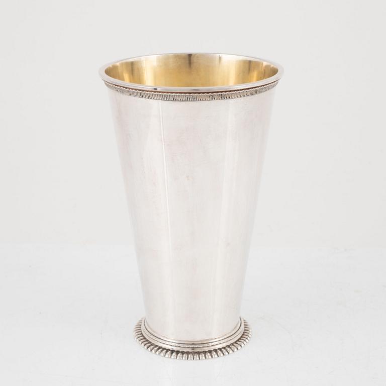 A Swedish Parcel-Gilt Silver Beaker, mark of CG Hallberg, Stockholm 1949.