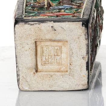 A famille noire pireced vase, Qing dynasty, 19th Century.