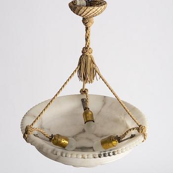 An alabaster ceiling lamp, 1920s.