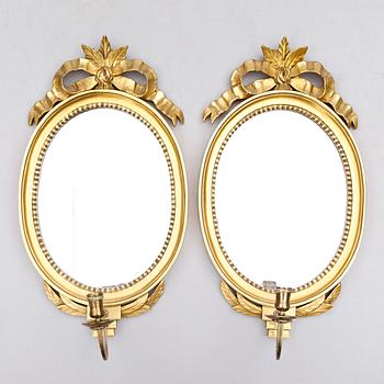 SPEGELLAMPETTER, 1 par, gustaviansk stil, 1900-talets andra hälft.