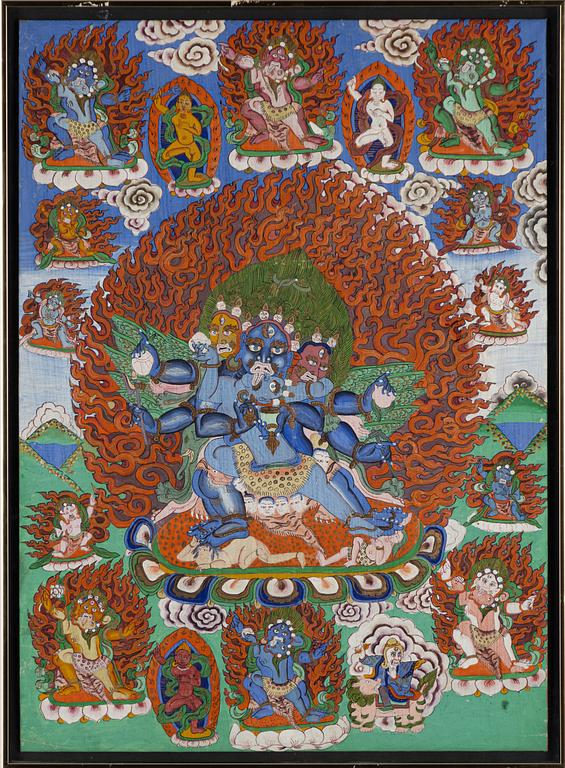 A Tibetan Thangka, 20th century.