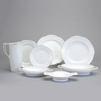 MATSERVIS, 83 delar, fältspatporslin, "Trollslända", Alf Wallander, Rörstrand, jugend, omkring 1910.