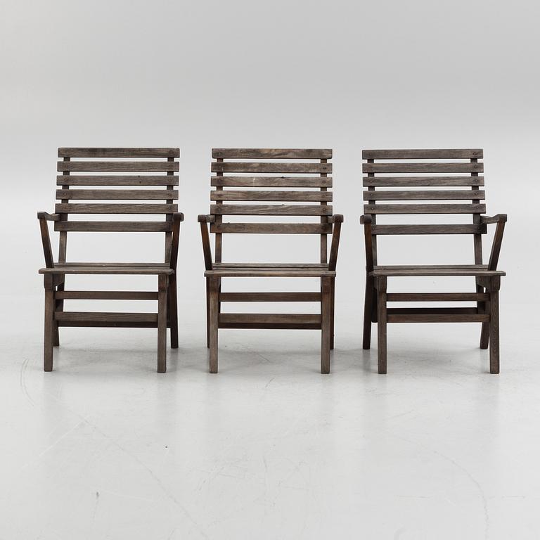 Carl Malmsten, a four piece 'Bergshamra' garden furniture suite, Igelstaverken, Södertälje.