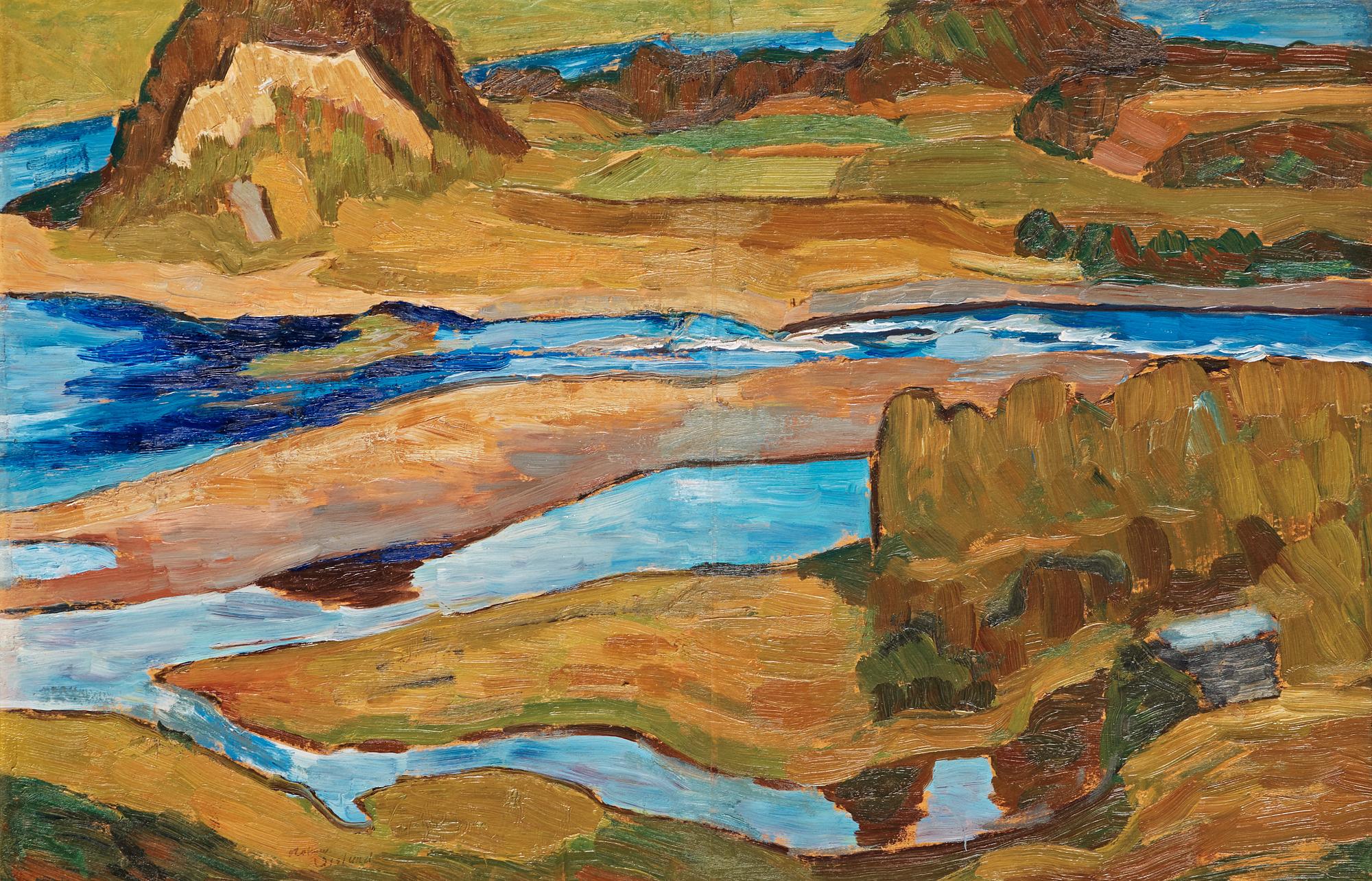 Helmer Osslund, "Strandbankar vid Ångermanälven".